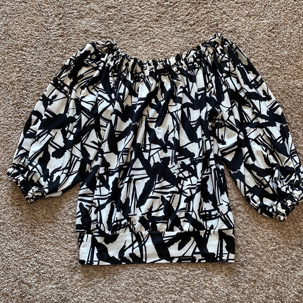 Black and White Blouse